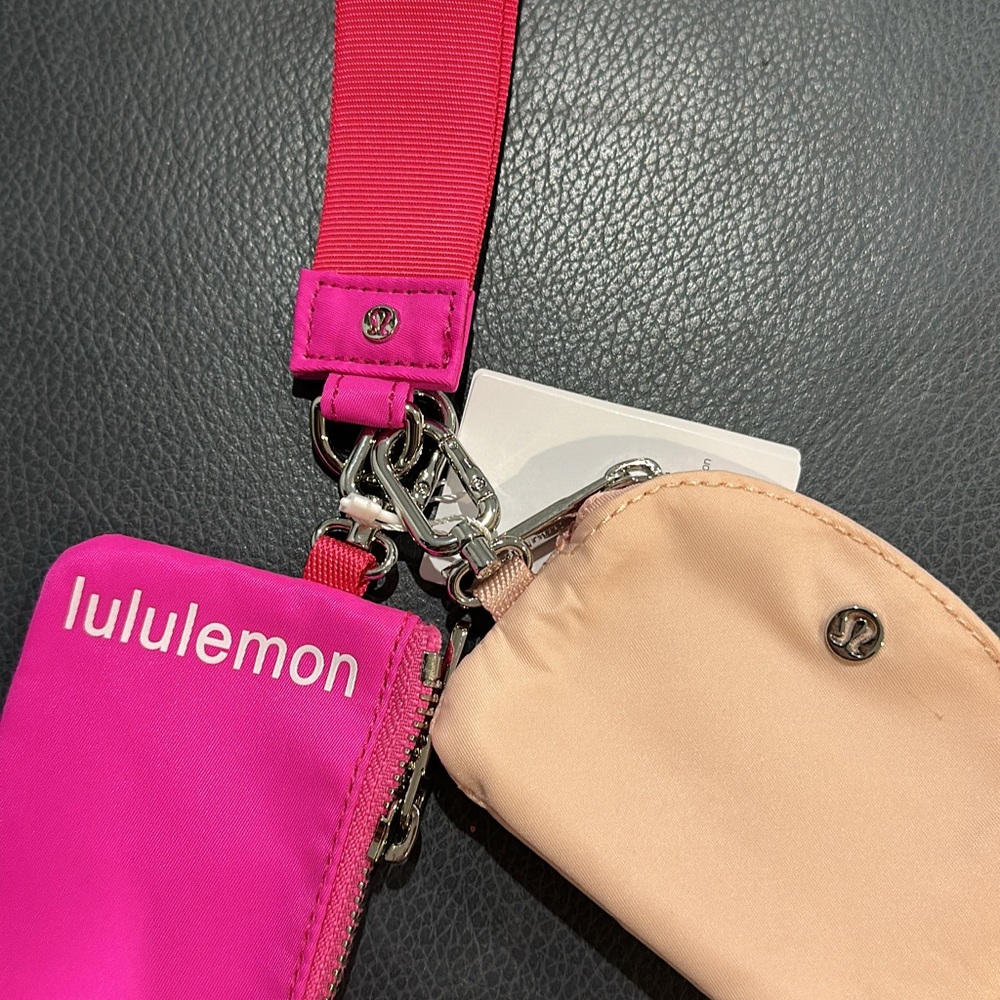 lululemon athletica Pink and Cream Key & Card Holders